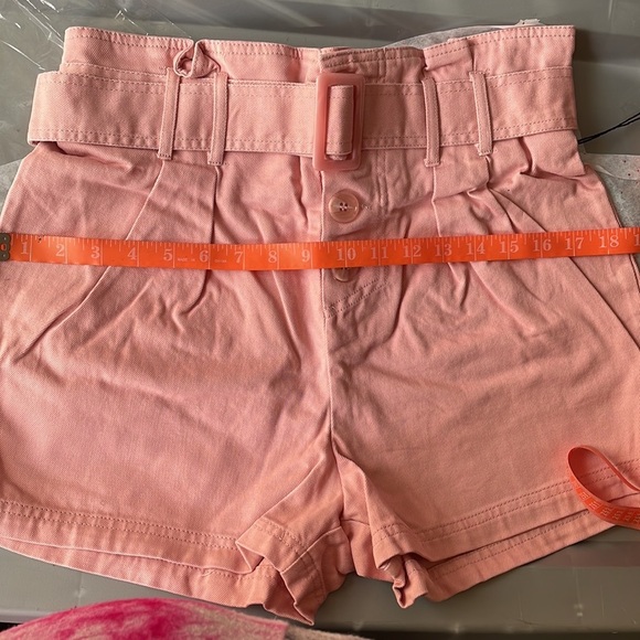 NEW Blush High Waisted Paper Bag Shorts - Picture 3 of 3